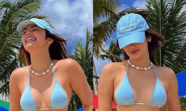 Ex-BBB Eslovênia Marques curte praia e exibe barriga super sarada: “Deusa”